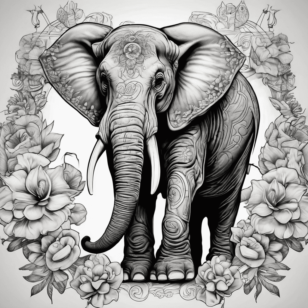 Elephant with little monkey, flowers. wording: You may not remember, but I will never forget.