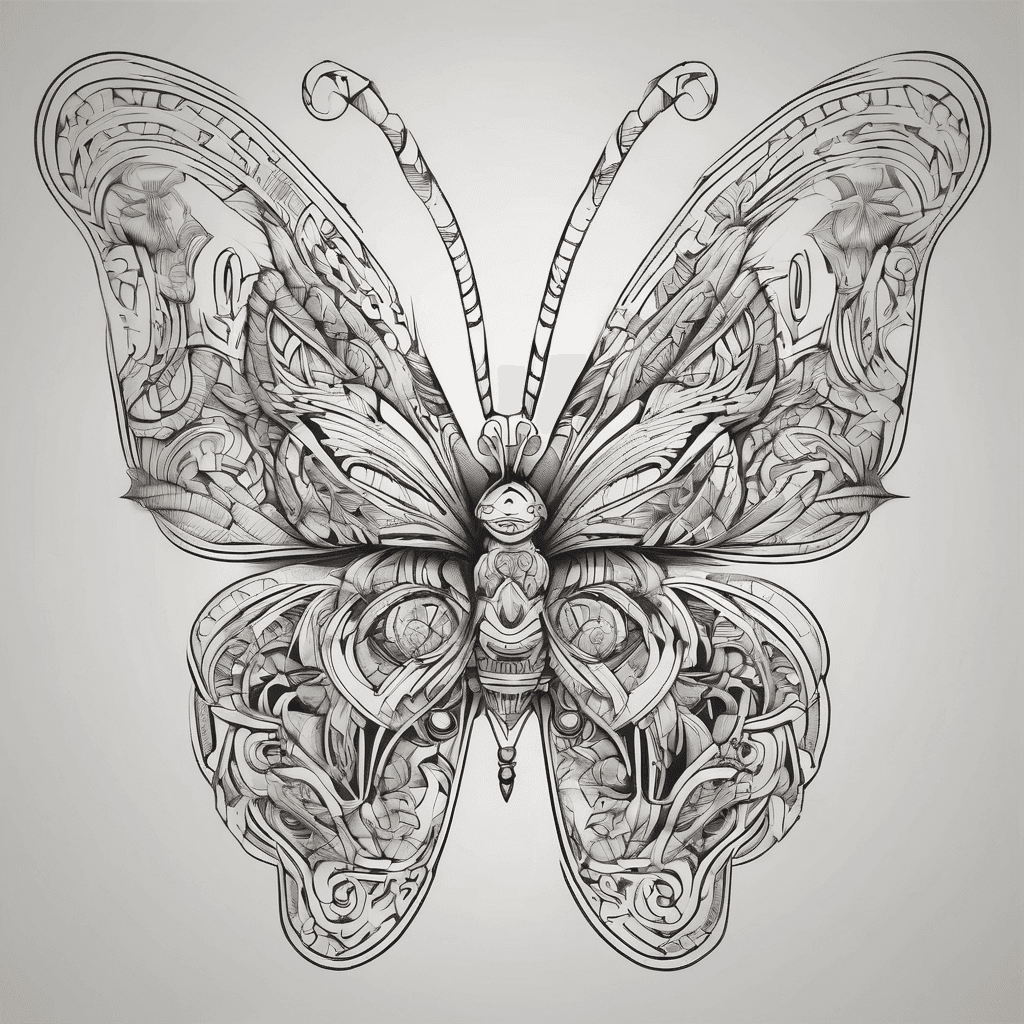 Tribal butterfly and bunny