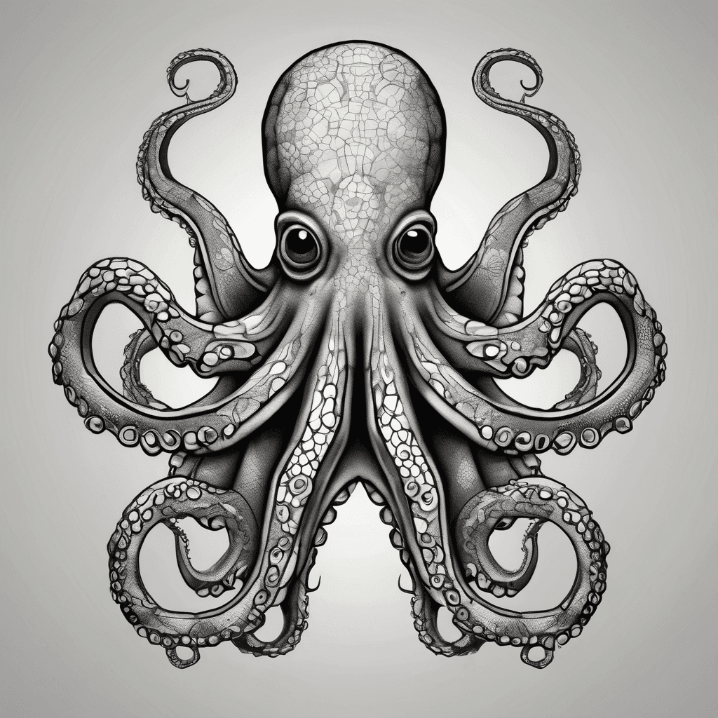 Black and grey octopus patchwork style