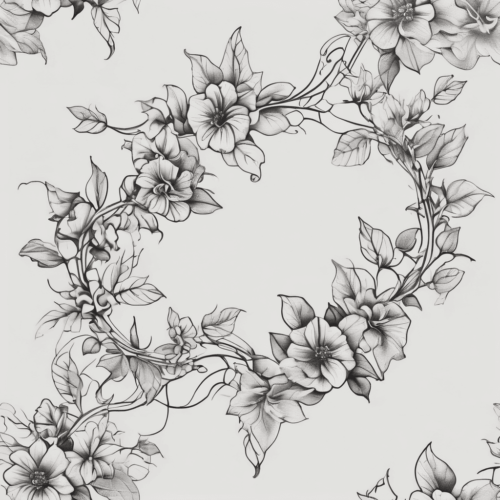 Delicate floral vine around finger