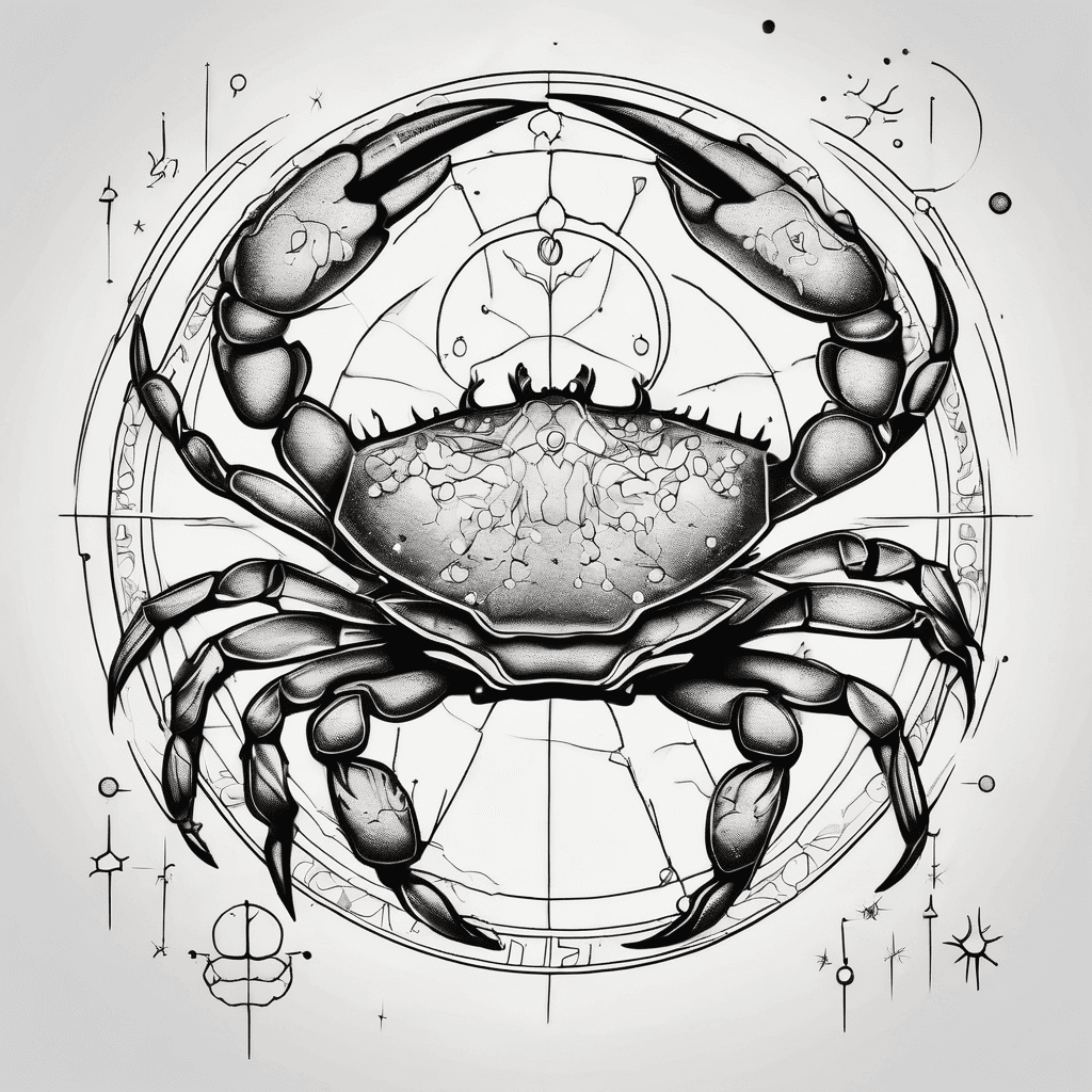 Zodiac cancer: crab, cancer symbol, cancer constellation, water, moon, water lily.