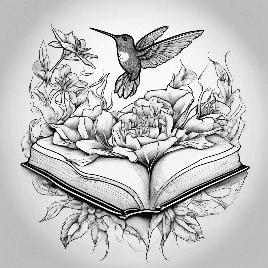 book, wand, flower, education, hummingbird