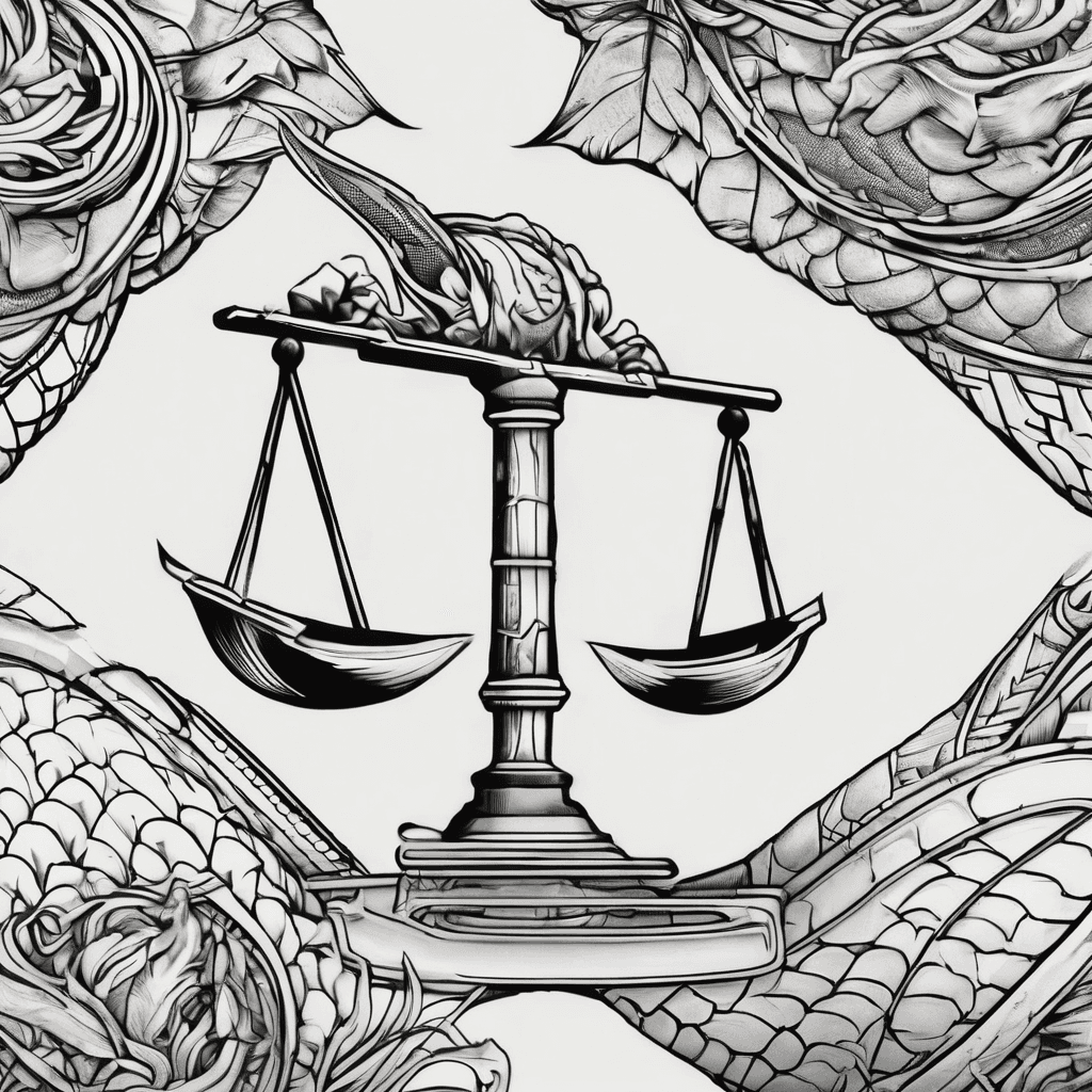 scales - one with an E and another with a T - simplistic and viking vibe