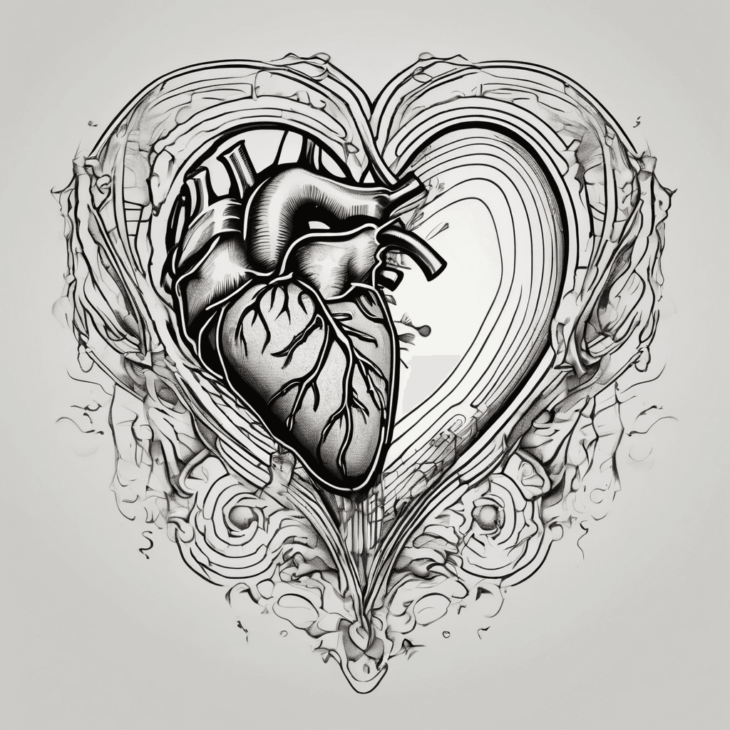 Emo style heart and cleft note