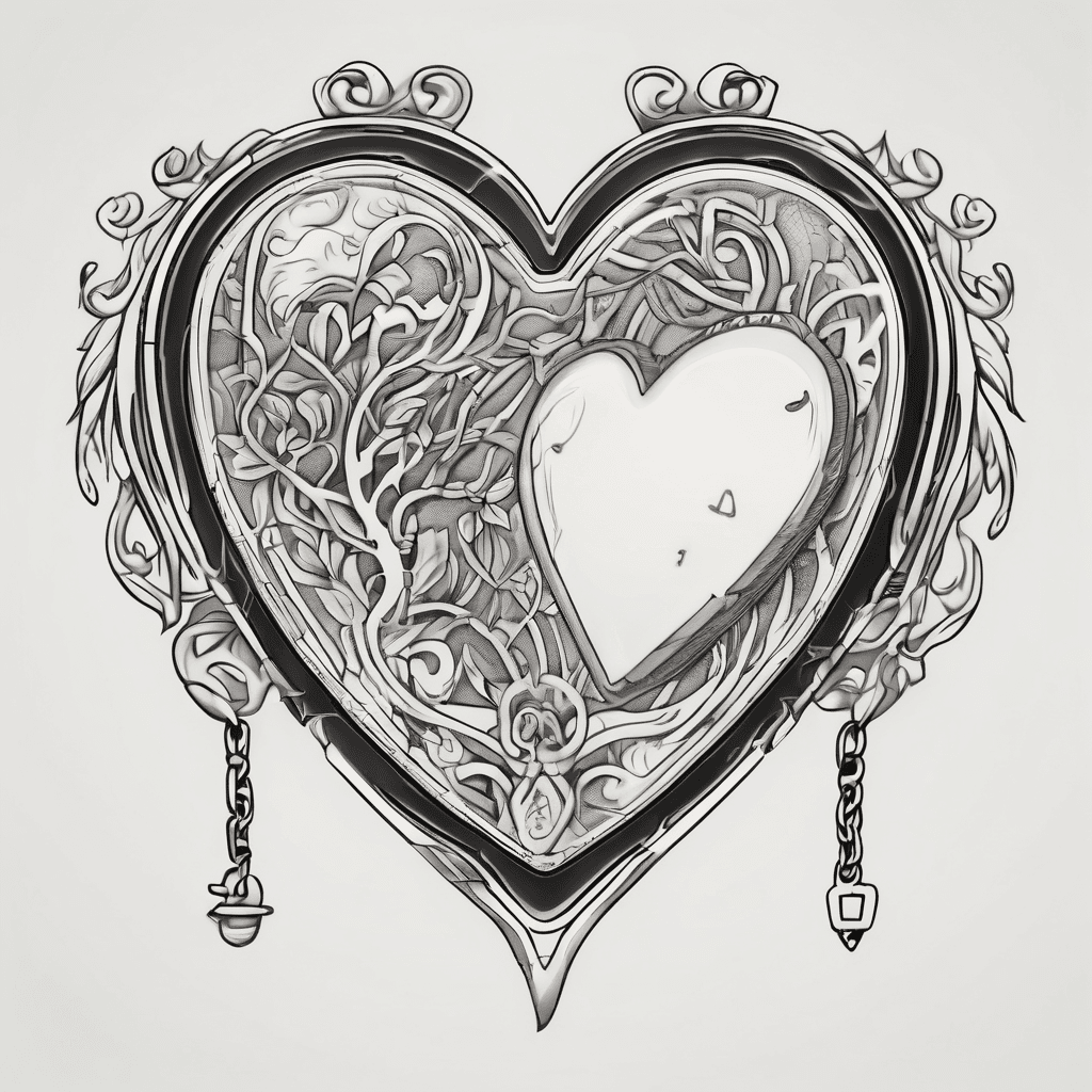 Heart locket with keyhole with names Olive Maximus Cameron