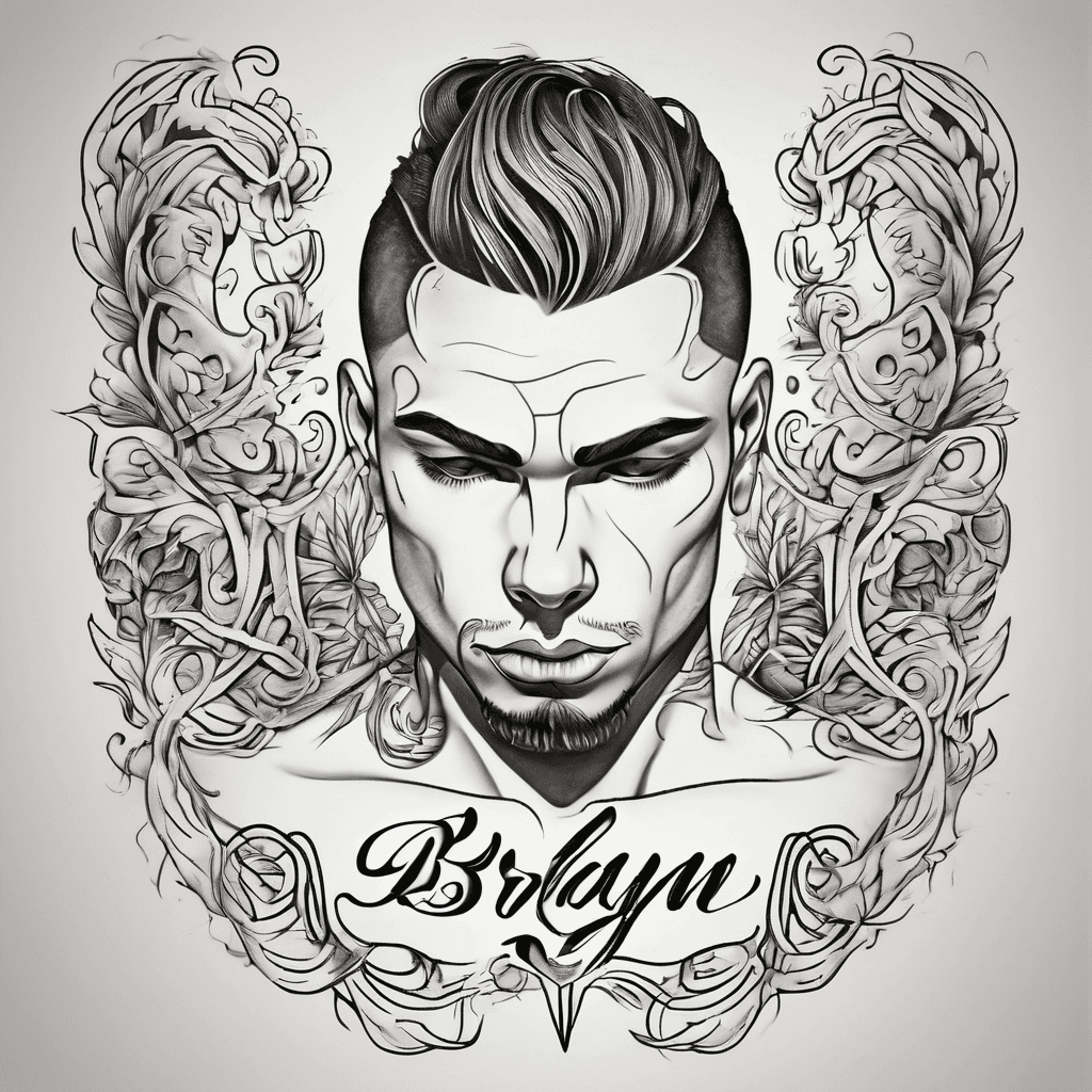 Brayan with cursive letters vertical