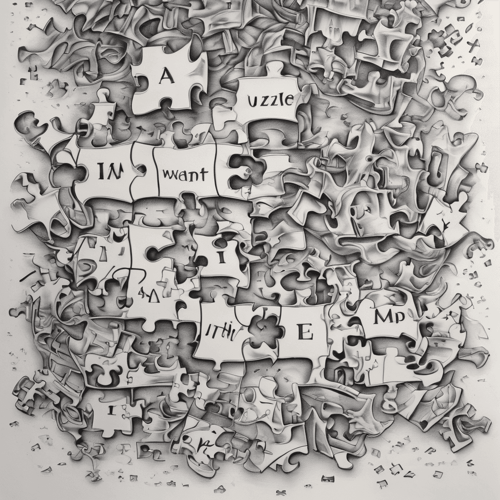 I want a puzzle pice tattoo. I want the words "My Life" in connected puzzle pieces. Then I want the puzzle pieces to trickle down with separate puzzle pieces spelling out "perfect" . 1 letter per puzzle piece. With puzzle pieces on each side of the letters spelling perfect, I want the names Kaleb, Danny, Meghan and Ethan in their own own puzzle pieces, 2 on each side staggered