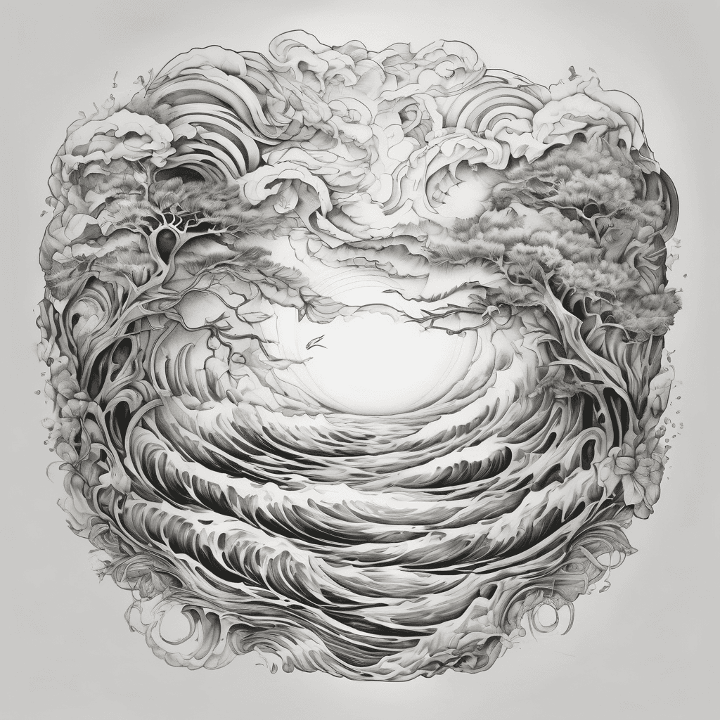 A quiet, reflective balance of validation and resilience, this design acknowledges a brief, deeply heavy chapter of feeling overwhelmed while holding a gentle, enduring determination to keep the story moving forward. This emotional journey is captured through an intentionally ambiguous, seamless nature metaphor where elements softly blur together—like a wave or a shifting phase that fluidly opens up to allow room to breathe and change. Brought to life in an ultra-minimalist, continuous fine-line style, the tattoo uses whisper-light lines that effortlessly morph from one element into the next, prioritizing clean negative space that flows elegantly along a vertical canvas.