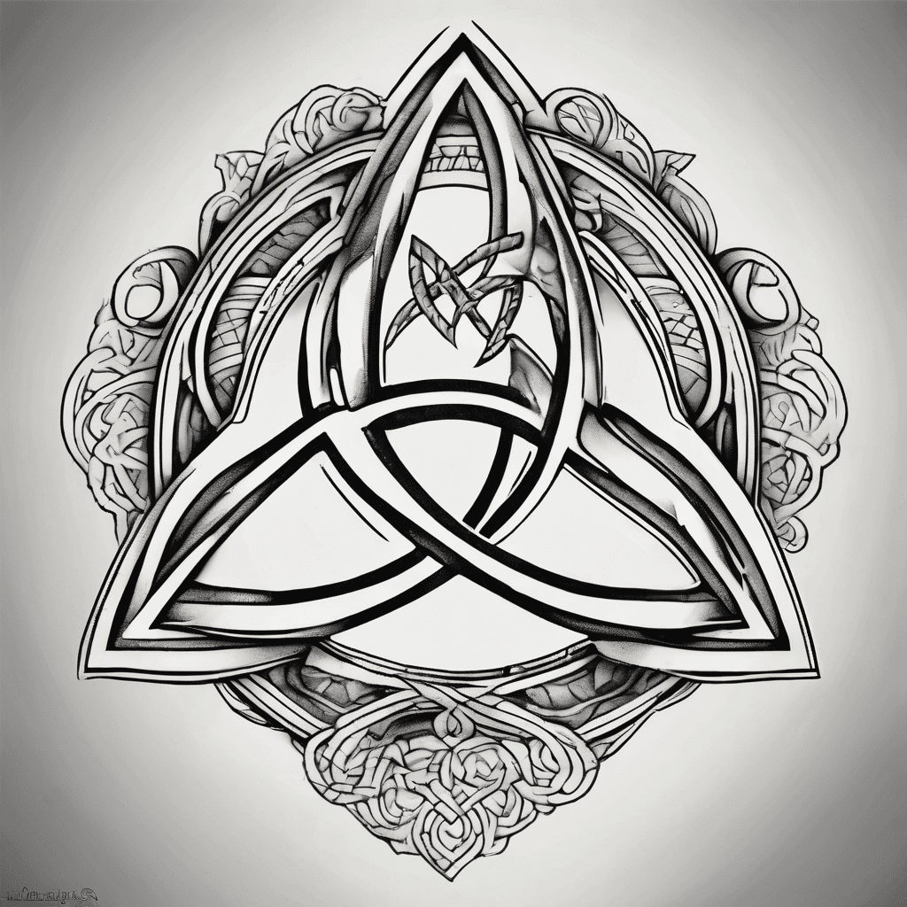 Triquetra with the words My Sister's Protector