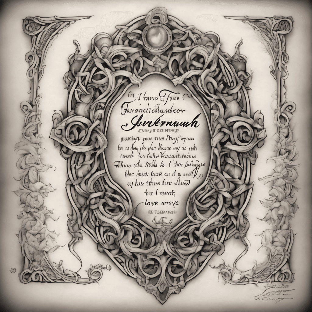 On an old style scroll I want the name Jeremiah Alexander at the top underneath that I want the Bible verse Jeremiah 31:3 "I have loved you with an everlasting love; I have drawn you with unfailing kindness." Followed by the prayer"Heavenly Father, thank You for Your perfect, unconditional love that never runs out and never fades. Thank You for drawing me to Yourself with Your unfailing kindness. Help me to grasp the depth of Your love today, to walk securely in it, and to share that same grace with the people around me. In Jesus' Name, Amen."