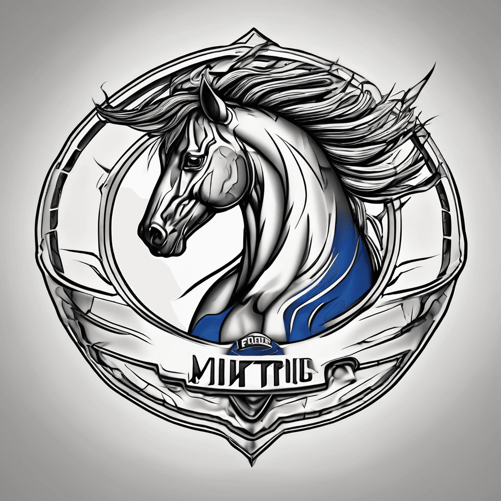 Ford mustang logo, blue jay, wild horse