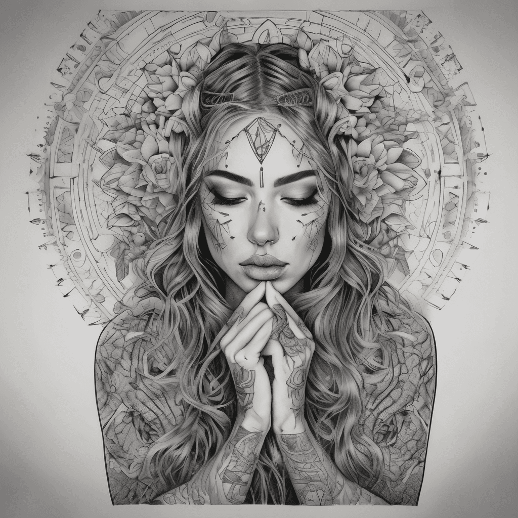 Woman's full black and gray sleeve with mandala dot work and line work onto the hand, with unique ways to represent suffering in silence, overcoming addiction like the 2% symbol, overthinking and anxiety, regret, lost time, Sagittarius symbolism