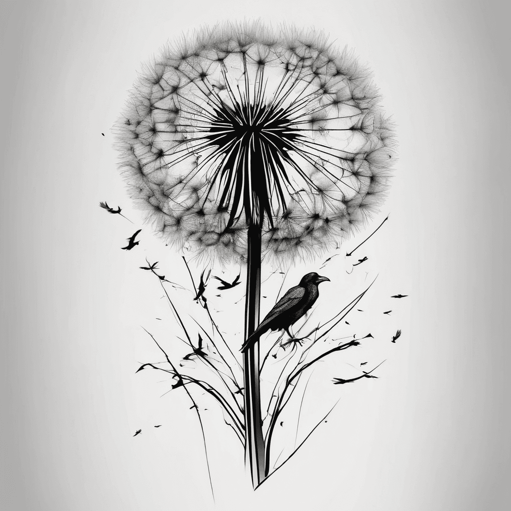 dandelion with ravens