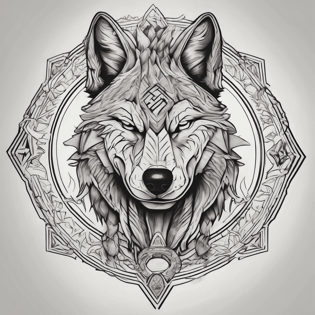 Wolf on a wrestling mat