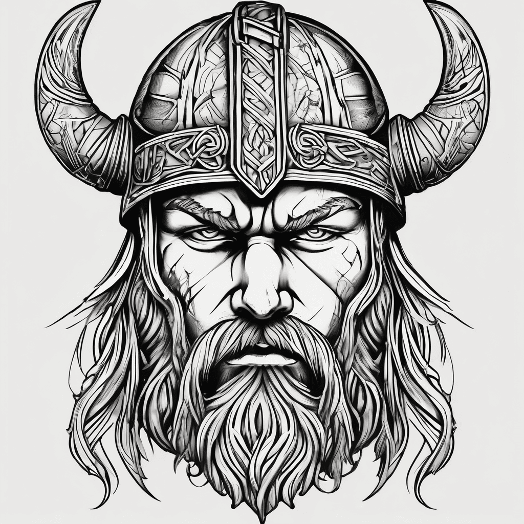 Viking head tattoo
