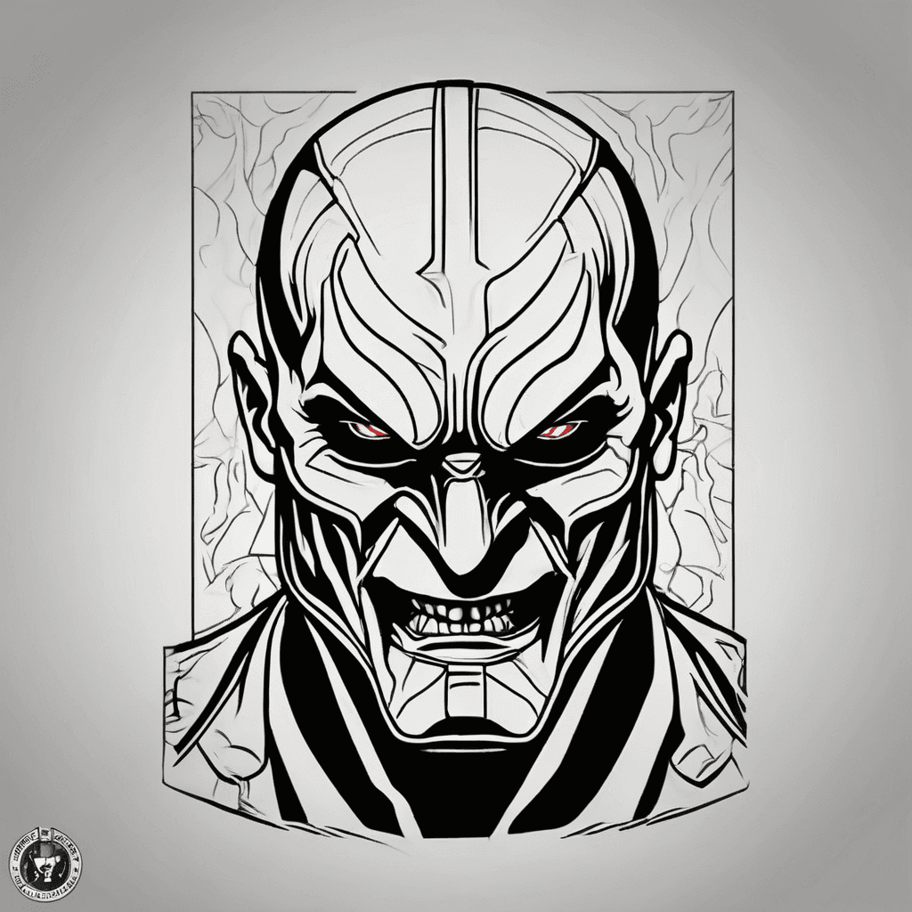 A college of bane from dark knight rises, joker from dark knight, megatron, and darth vader