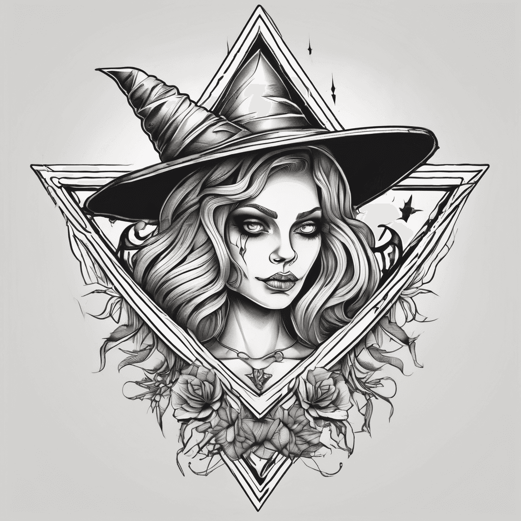Feminine witchy Halloween theme with a triangle boarder inside of the elbow