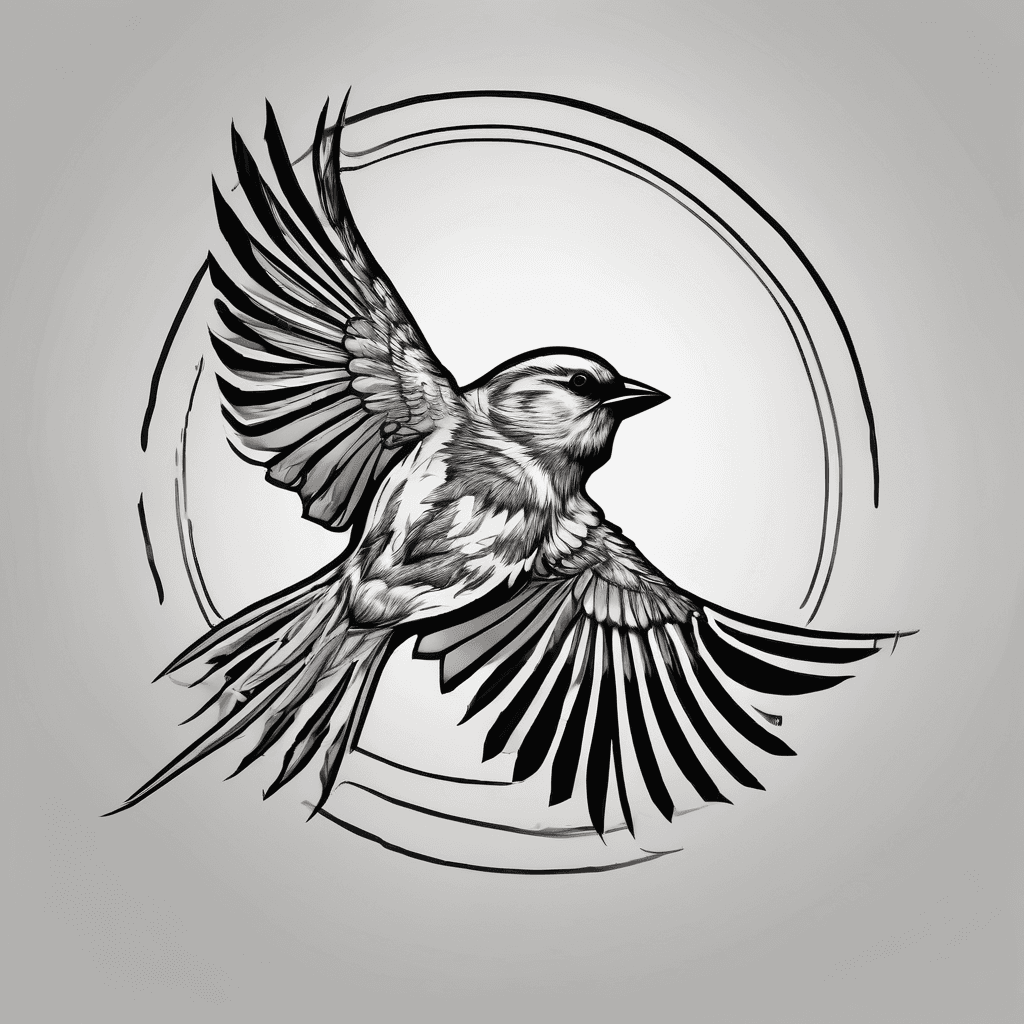Flying sparrow. D R H in runic symbols
