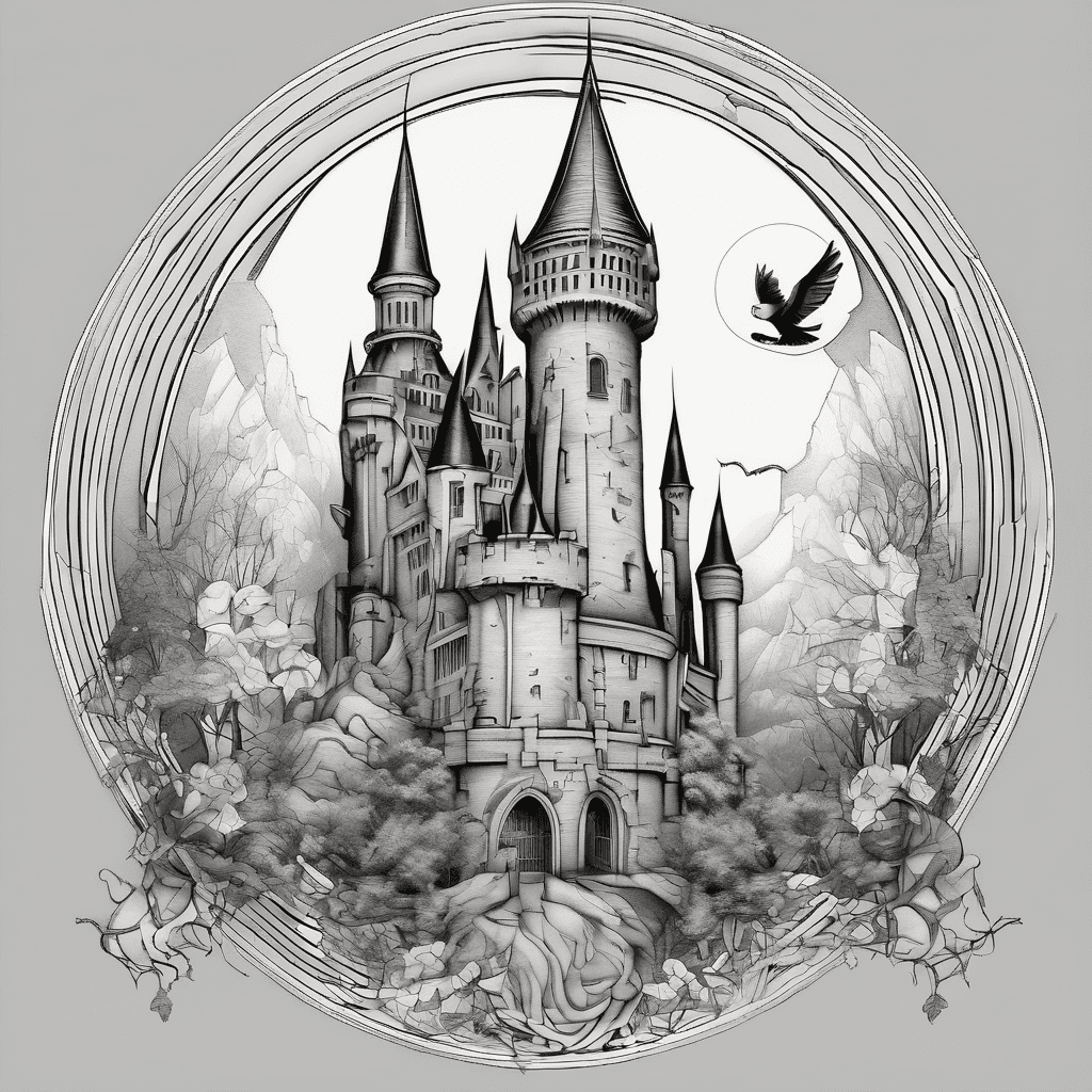 Cover up tattoo, I like harry Potter universe (hedwig, castle, doe), magical feeling