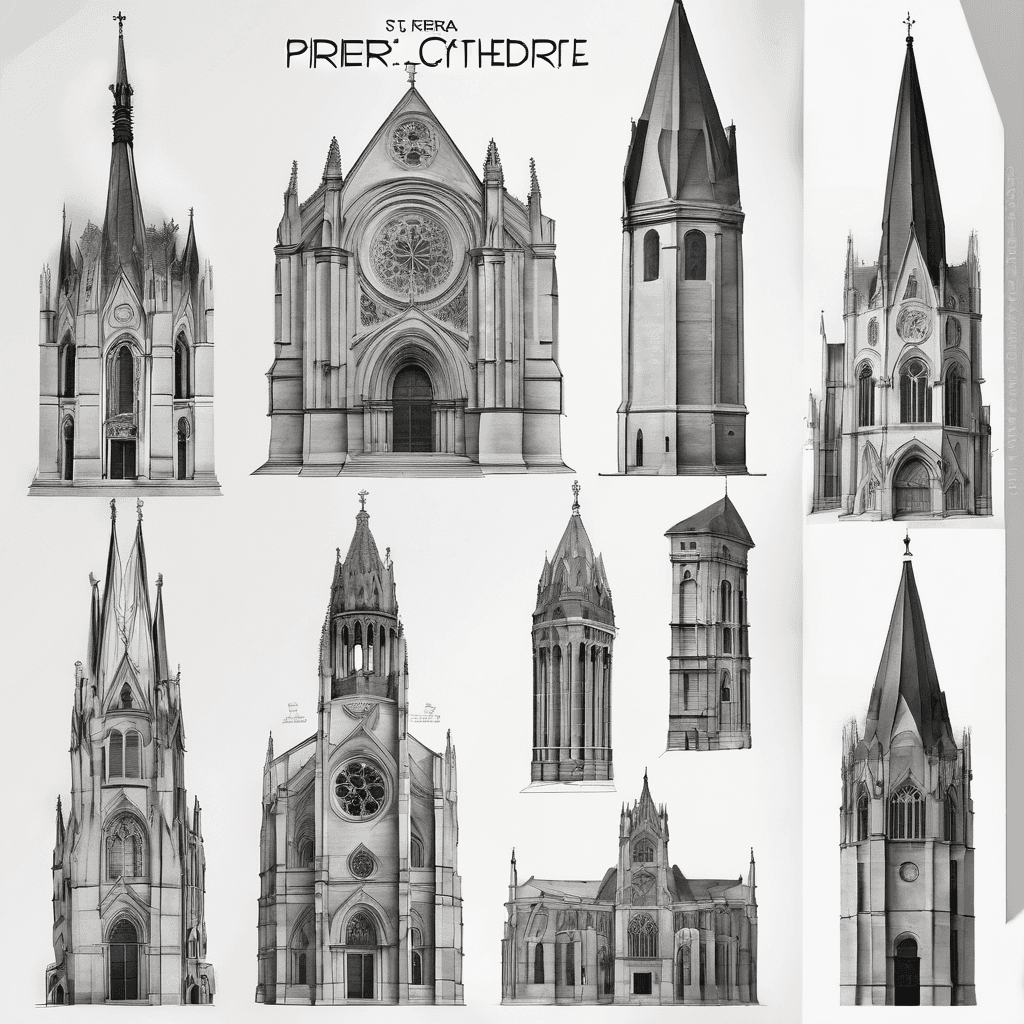 architectural, fine-line, and realistic black-and-grey of St. Pierre Cathedral in Geneva for forearm