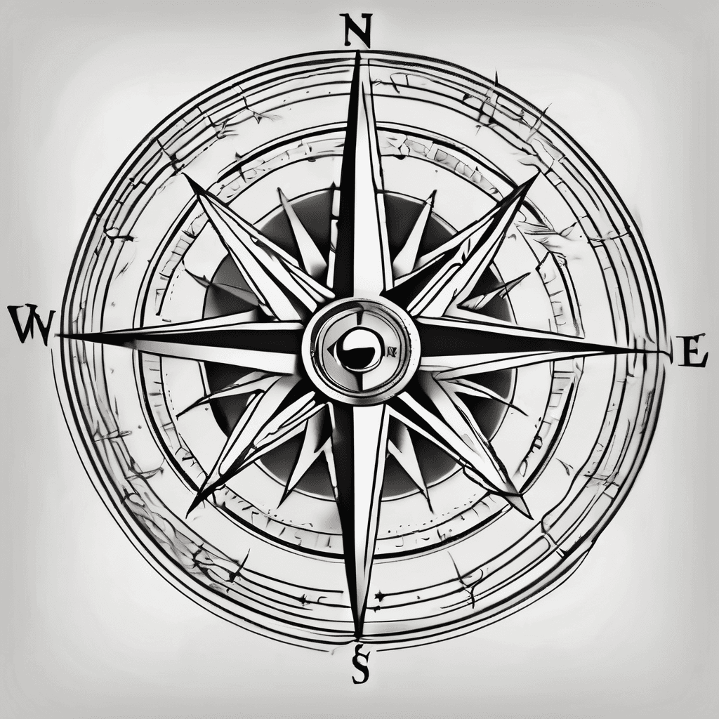 Compass tatoo artistic and old style.