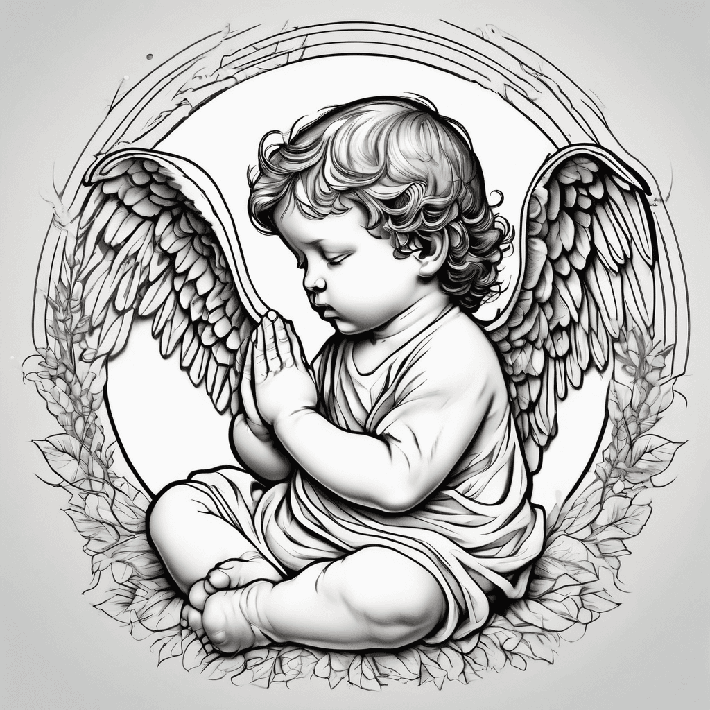 A newborn angel praying