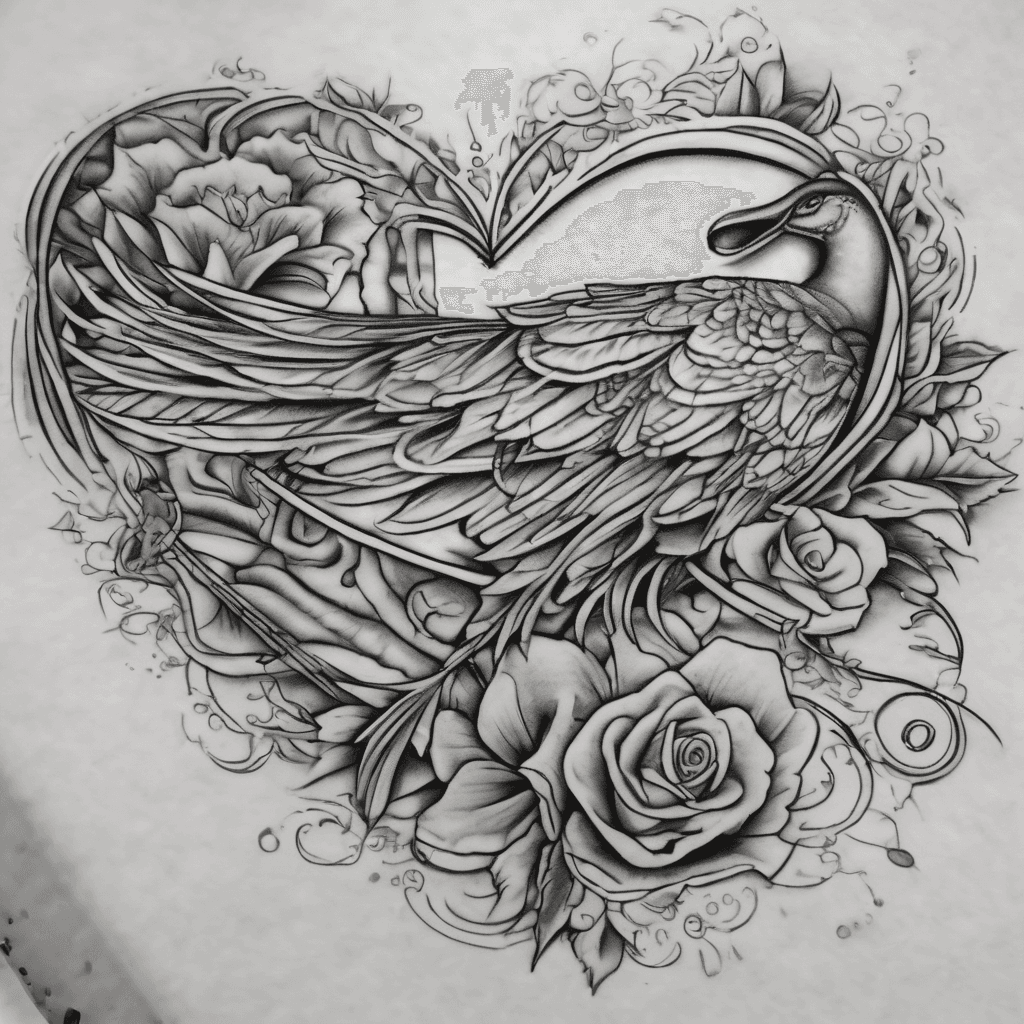 I want a memorial tattoo for my dad on my inner right forearm that runs lengthwise. I want a black and grey, peacock feather, the script 'I love you... DADDY.', and a small heart as a fish hook. I also need dates, June 10th, 1952, - July 18 2025, integrated into the design.