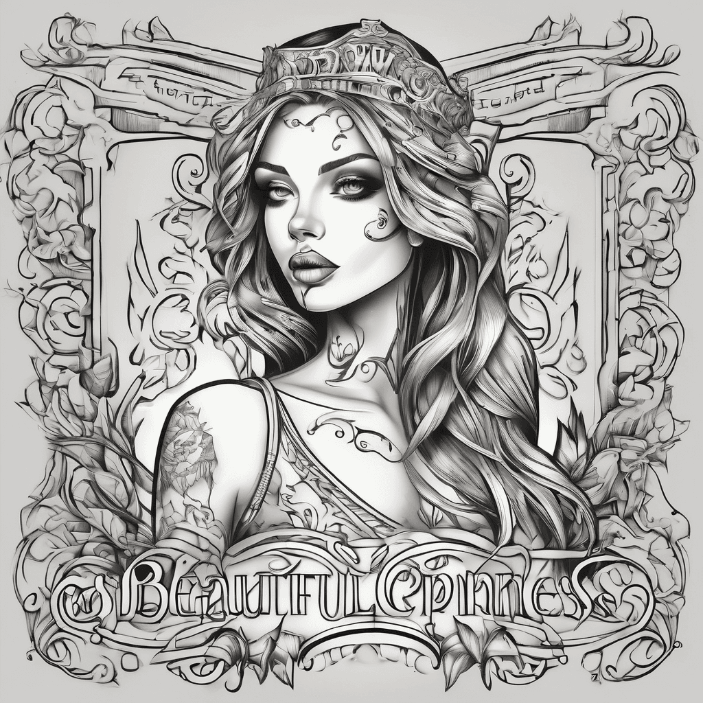 text around butthole that says "Beautiful Princess"