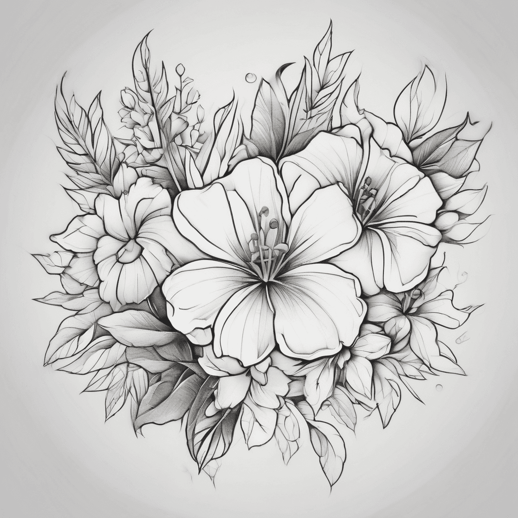 Hidden Disney fine line floral piece