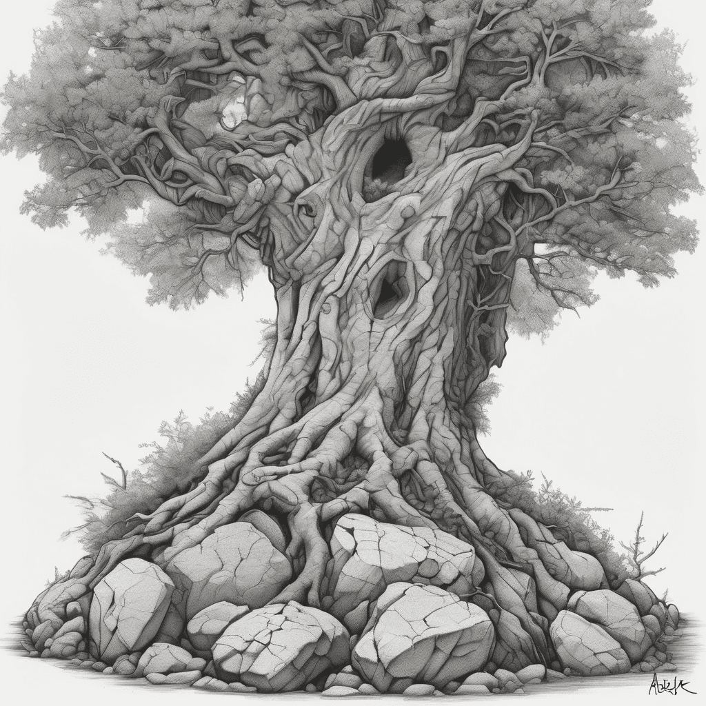 Highly detailed image of a rock as foundation as Jesus with an oak tree growing out of it. The name Brink on the trunk and the names of my children as the branches. Children’s names Adrianna, Silas, Jack, Nora