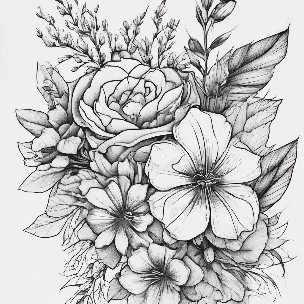 fine line vibe with small flowers wrapping around my arm from my collarbone to my bicep