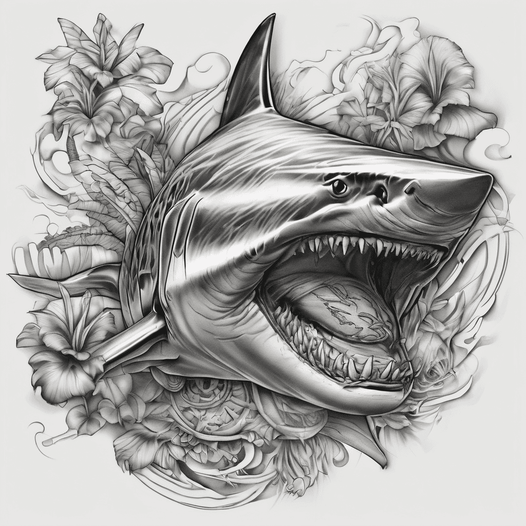 Hawaiian tattoo for chest, shoulder and upper arm. Hawaiian theme is shark (my aumakua) and I want Thai sakyant style interwoven, using tiger (and Thai shark if such a sak yant design exists)