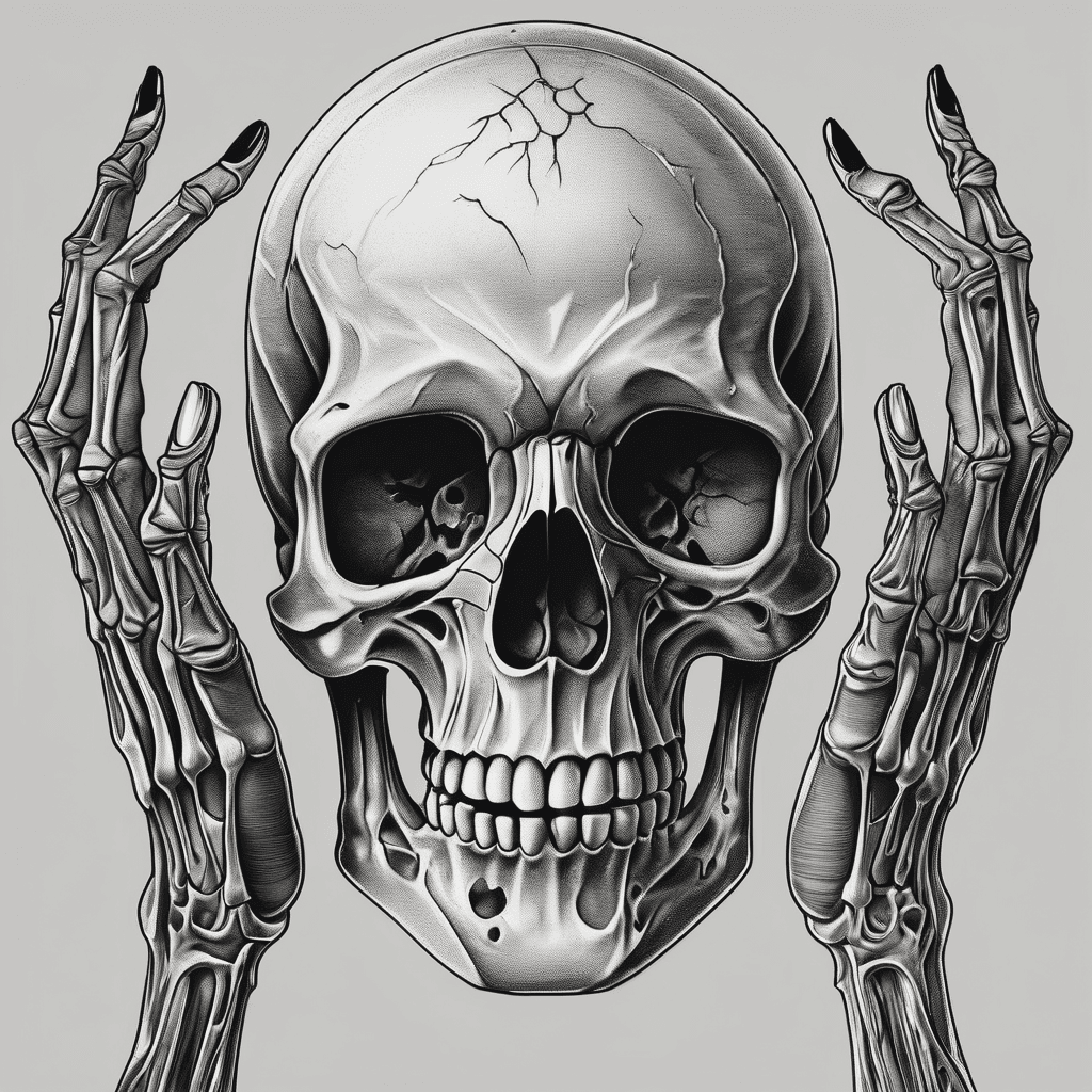 a skelleton hand wich show a middle finger