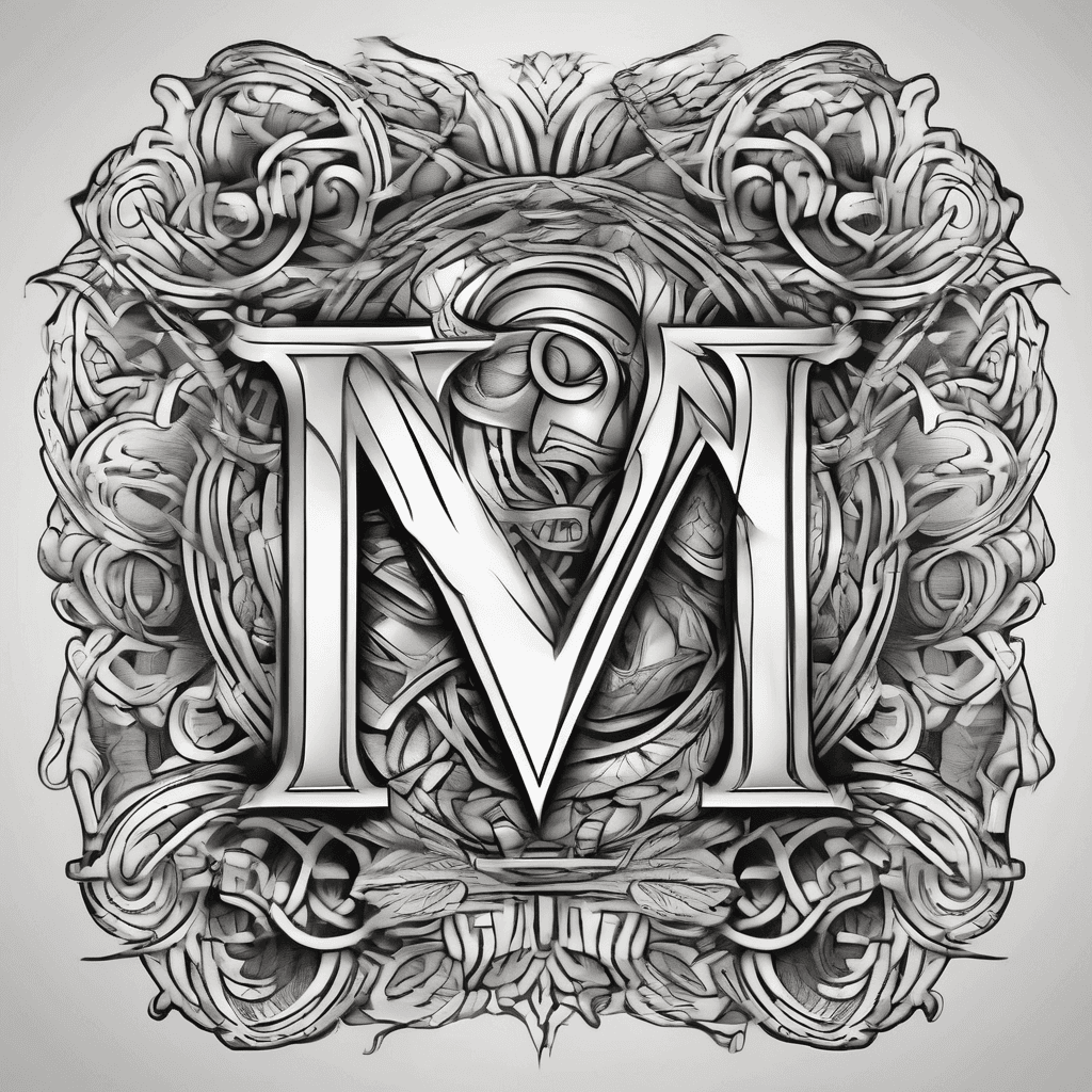 VMR initial tattoo for men. Make it look unique and meaningful.