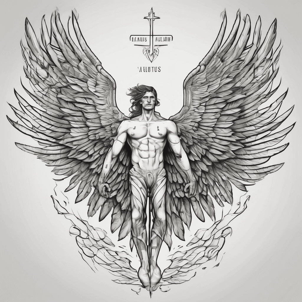 Icarus fall with inscription “vulneratus non victus”