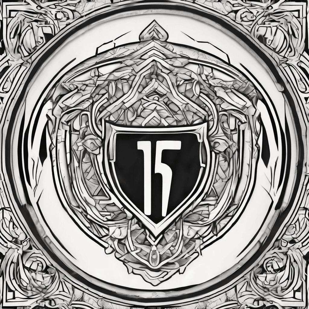 An abstract interpretation of the number 153 inside a superman like shield