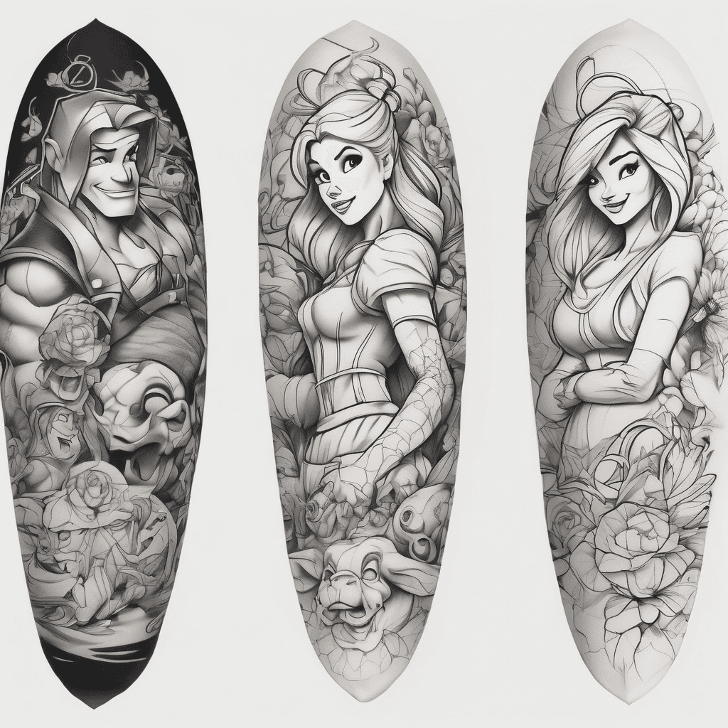 All disney characters full arm sleeve