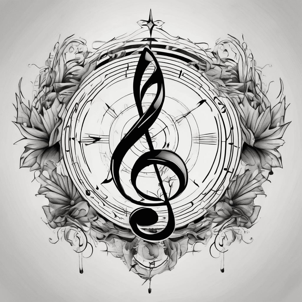 musical note with compass
