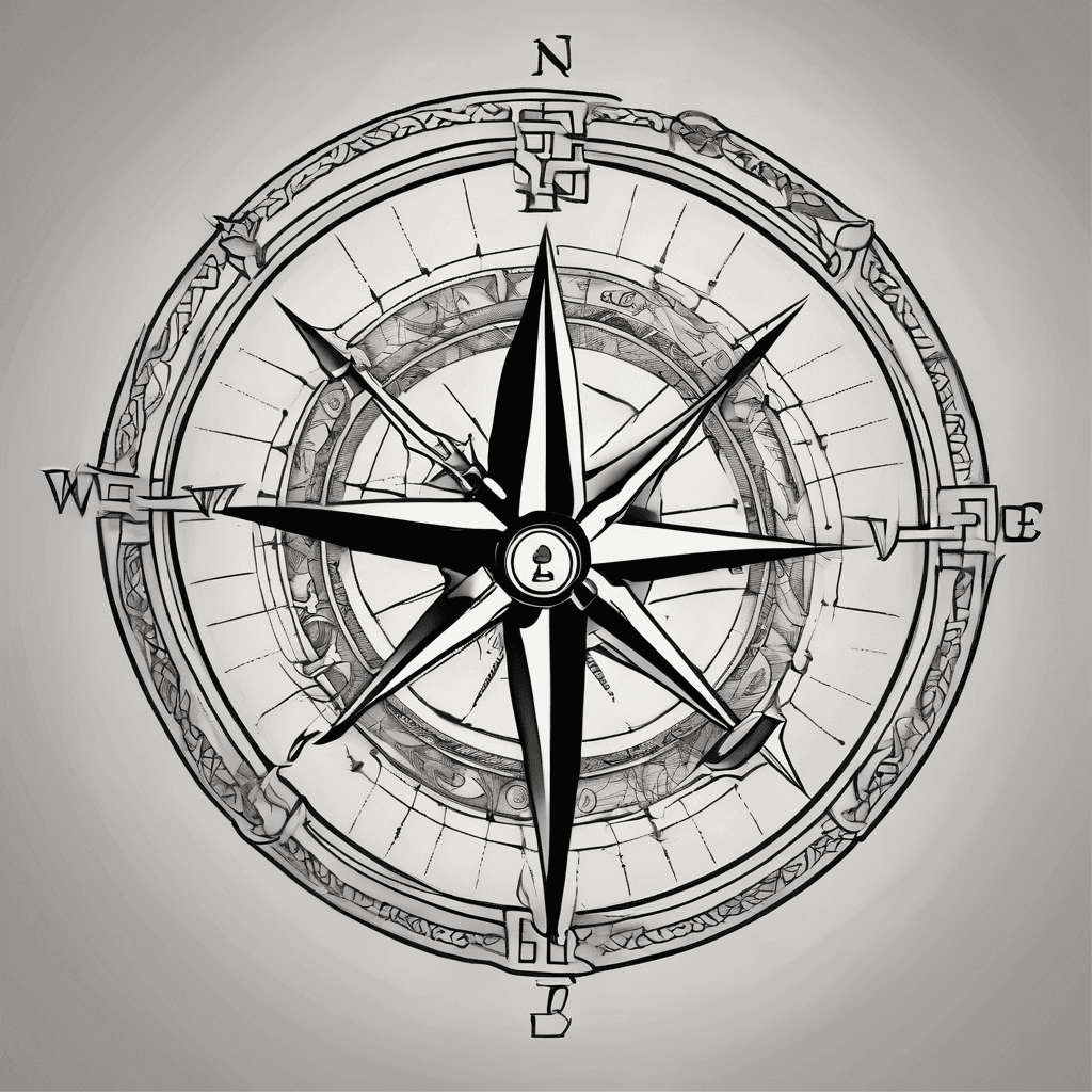 ships compass tattoo with norse and celtic symbols