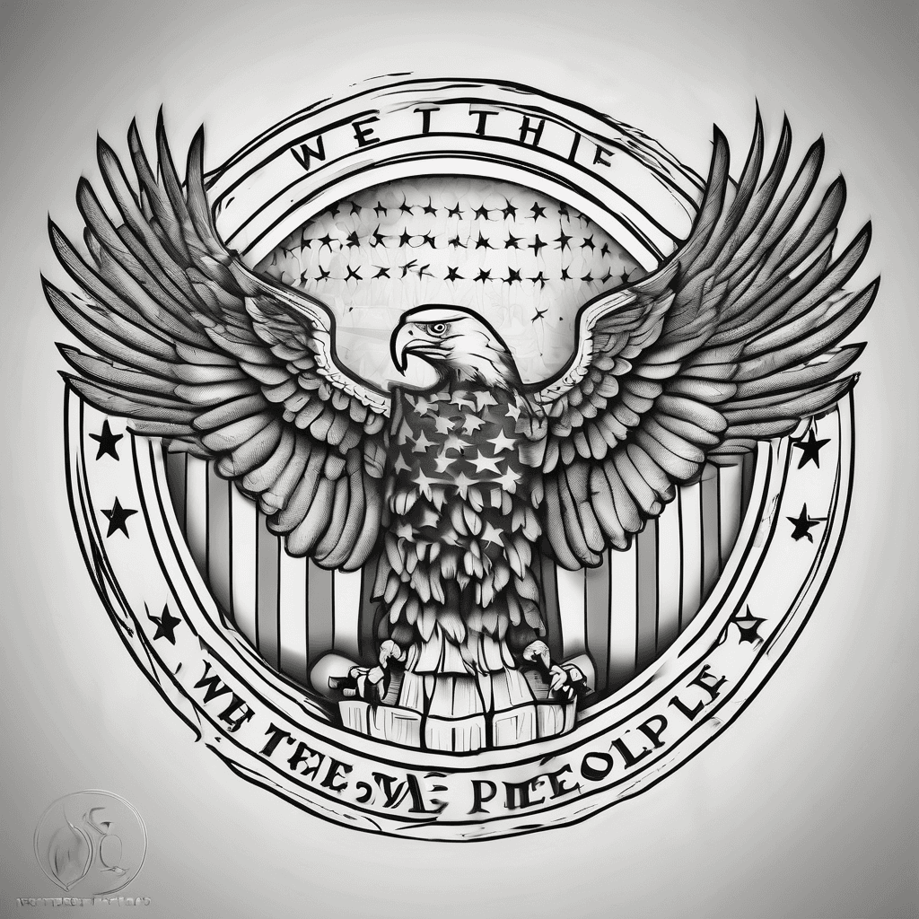 We the people, American flag