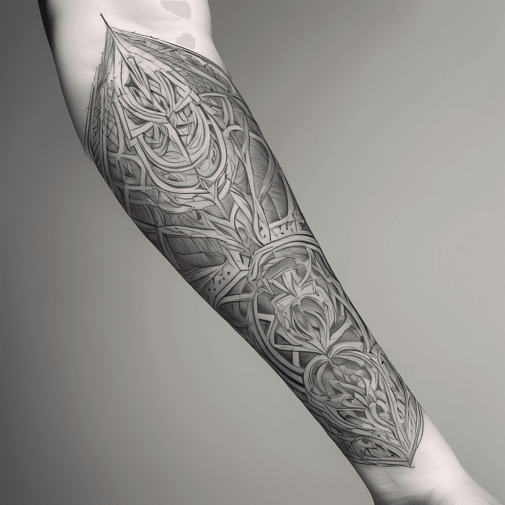 Simple Nordic arm sleeve with minimal background detail