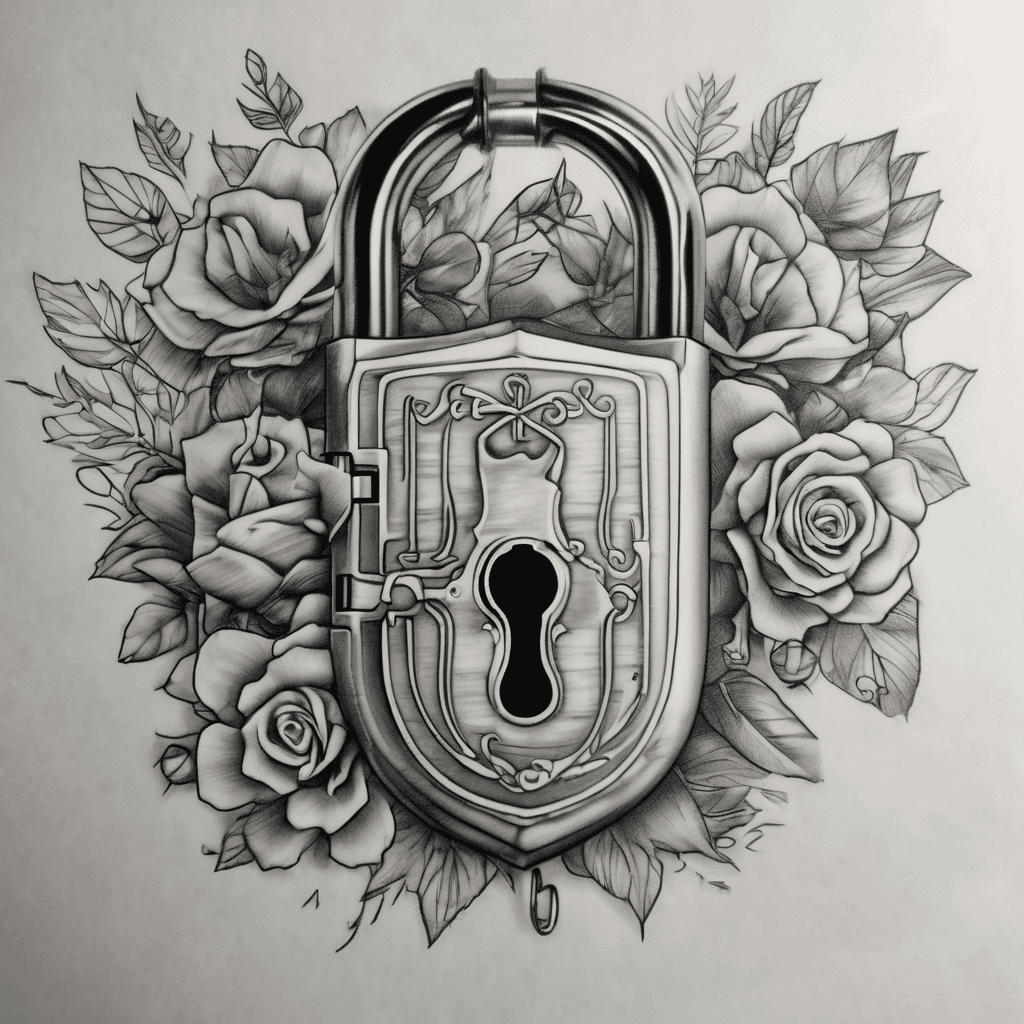 Lock and 2 keys with names jonathan, Nicole. Incorporate a paw print with name ozzy. A green ribbon with date Nov. 2021 on it and it ties the lock and keys together