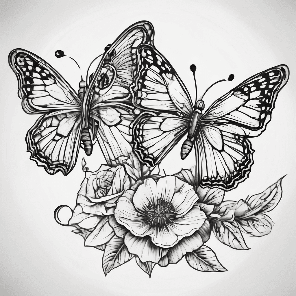 2 Asher flowers with butterfly