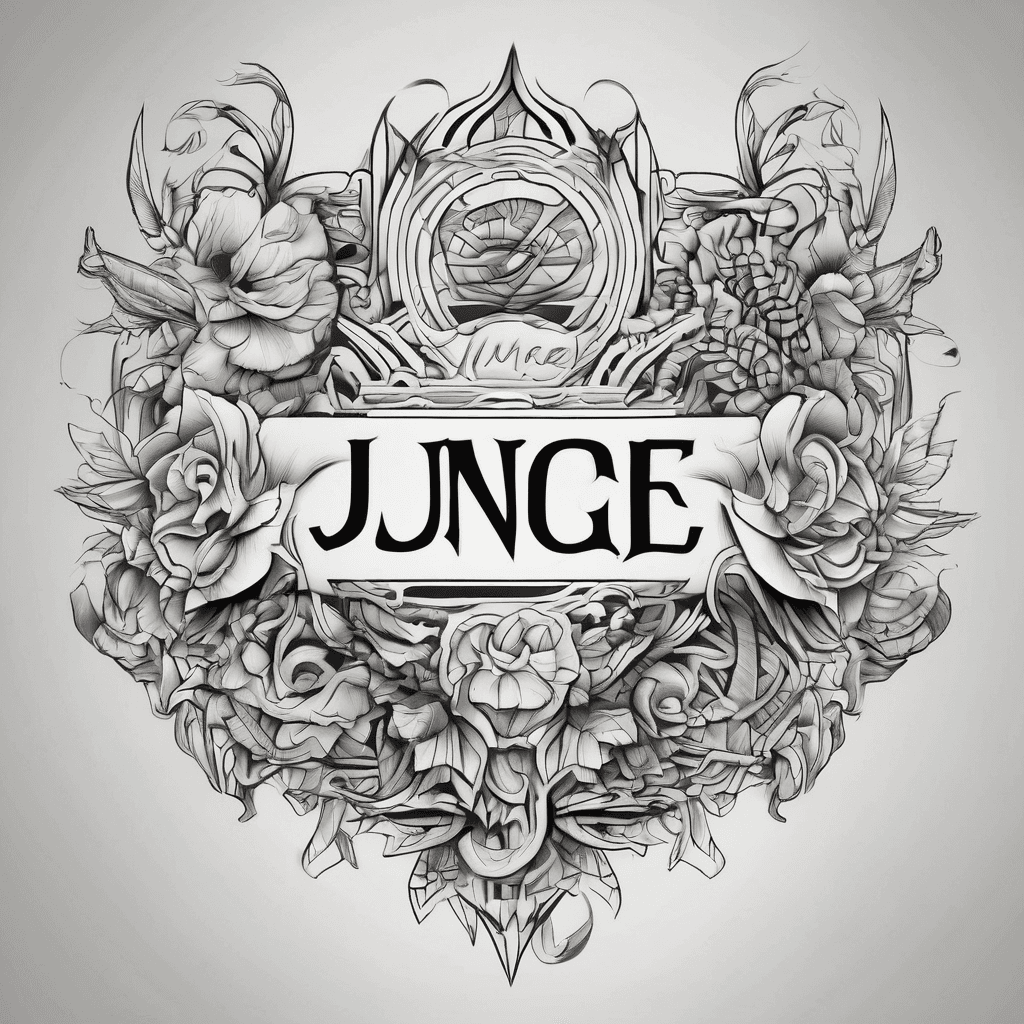 Nice name tattoo with the name Jungie with nice details