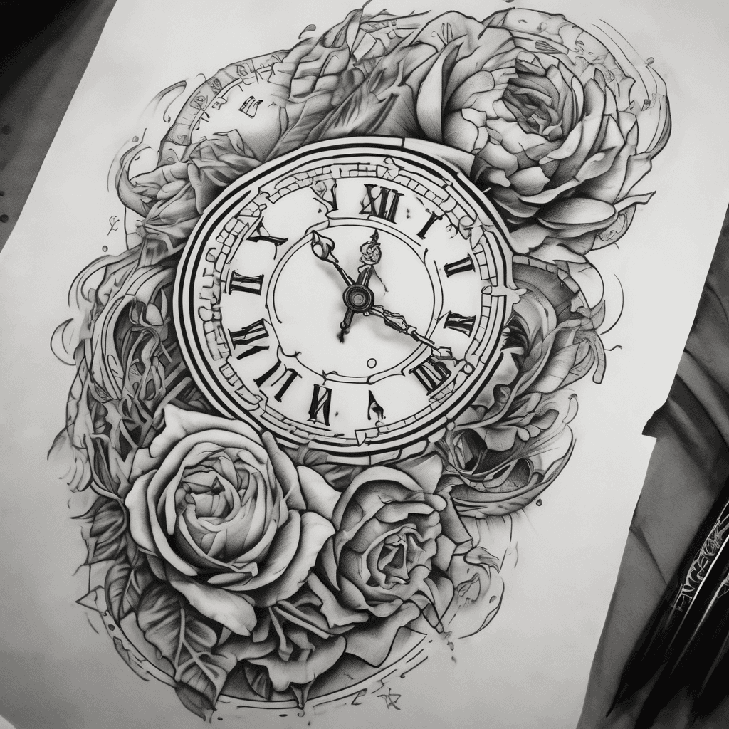 a full sleeve, three zodiac signs: Taurus, Pisces and Virgo, with a zodiac clock on the shoulder pointing to the symbols and the images down the arm