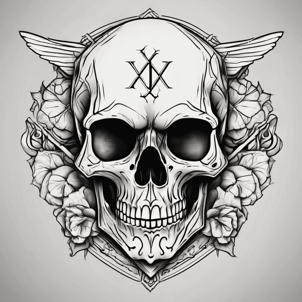 Letter x whit skull