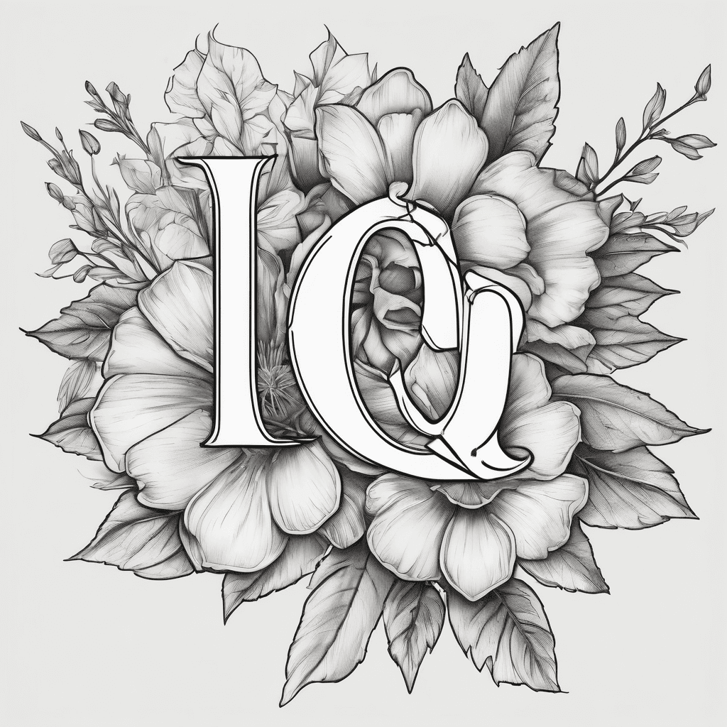 Delicate QPD initials with one November birth flower