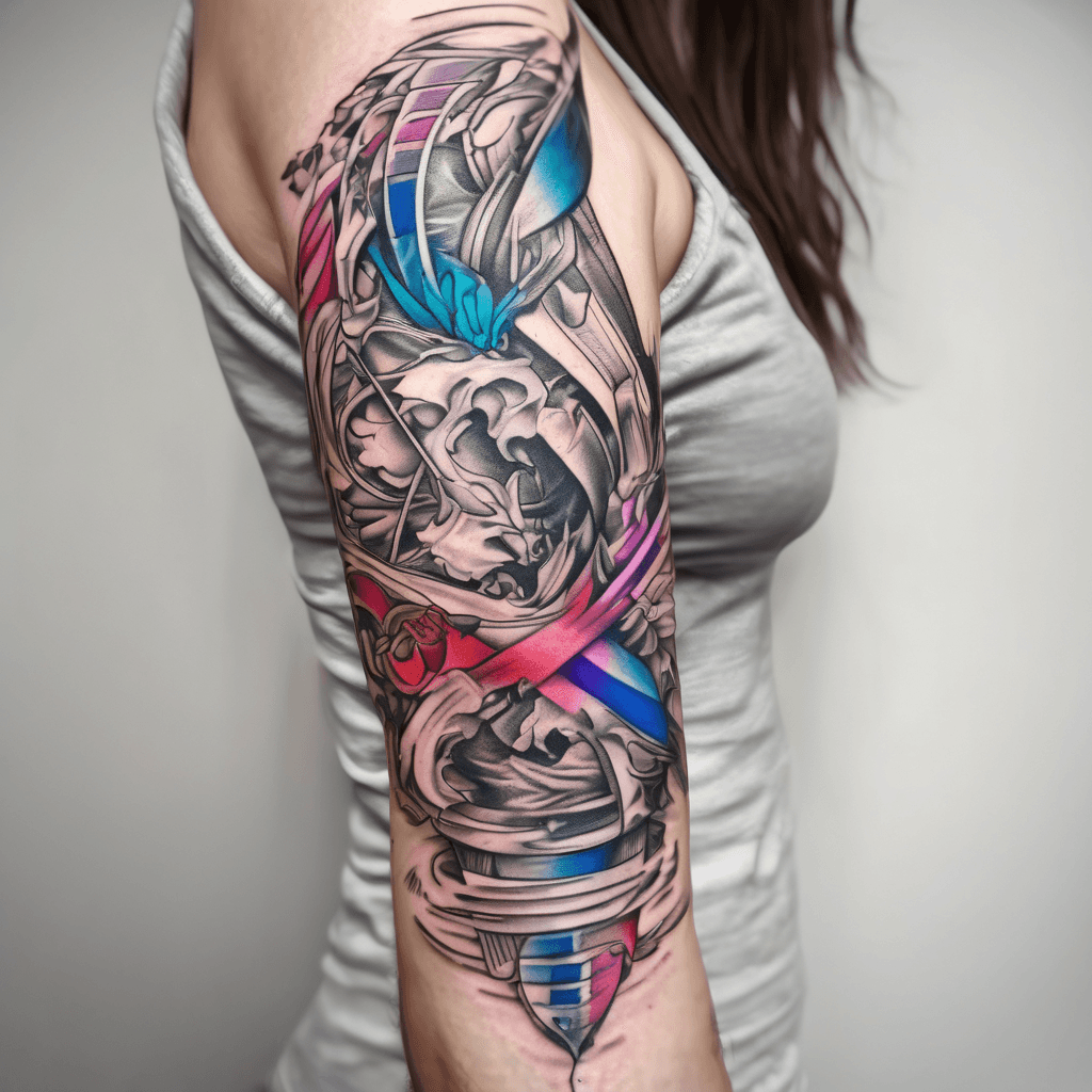 soemthing that symbolizes nursing with colors of bisexual flag