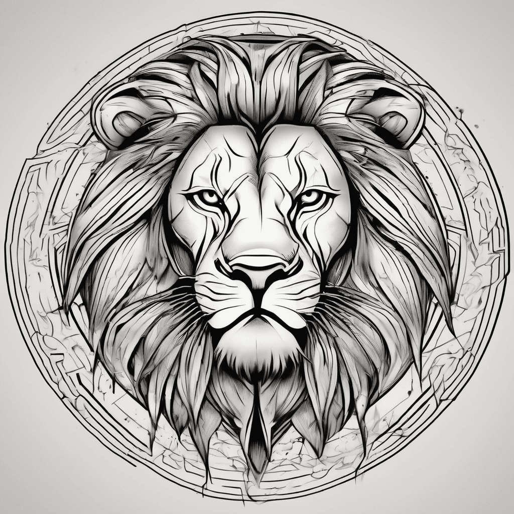 Lion on the prowl with Leo zodiac sign