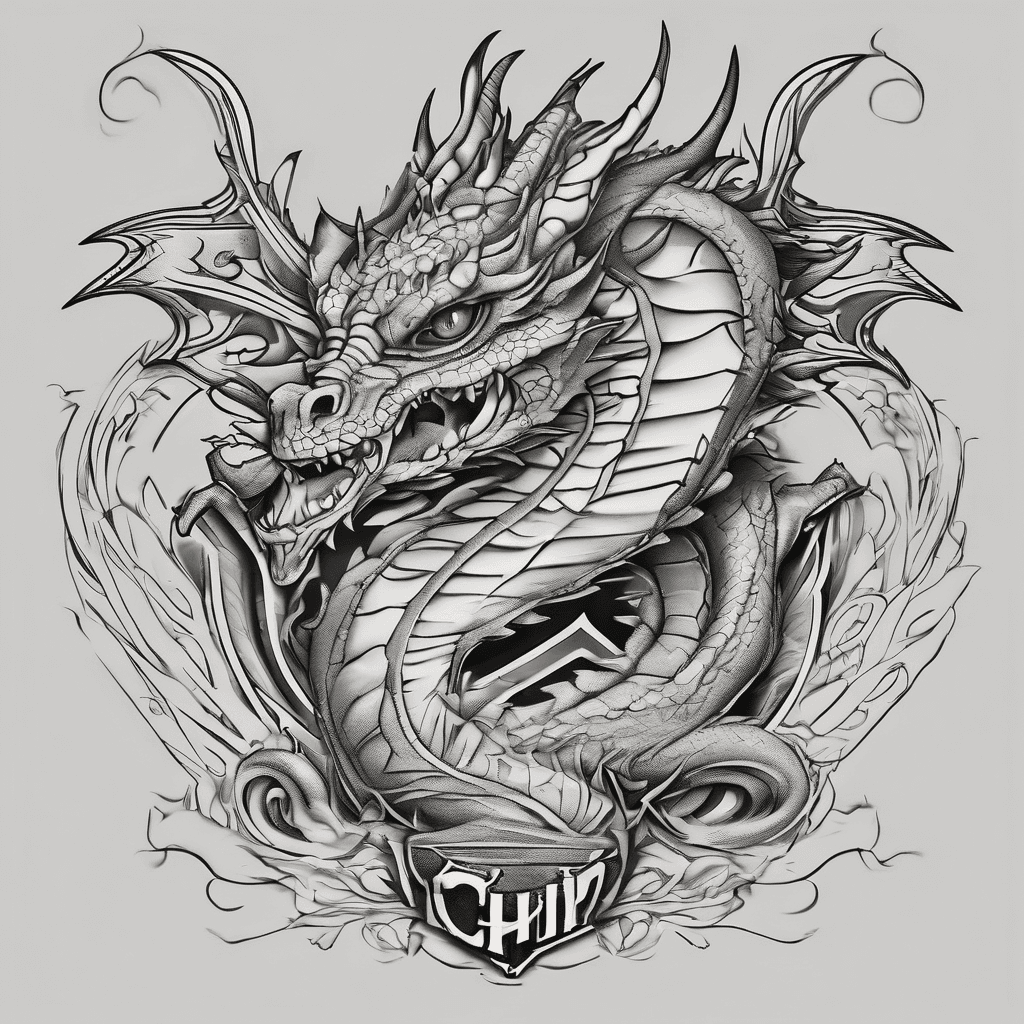 the name 'chip' with a dragon going threw the word